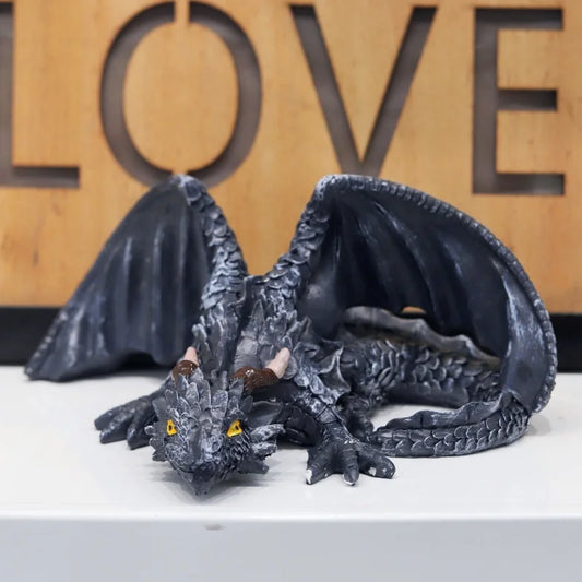 Creative Magic Black Flying Dragon Resin Ornament – Cool Home Decoration Statue Craft