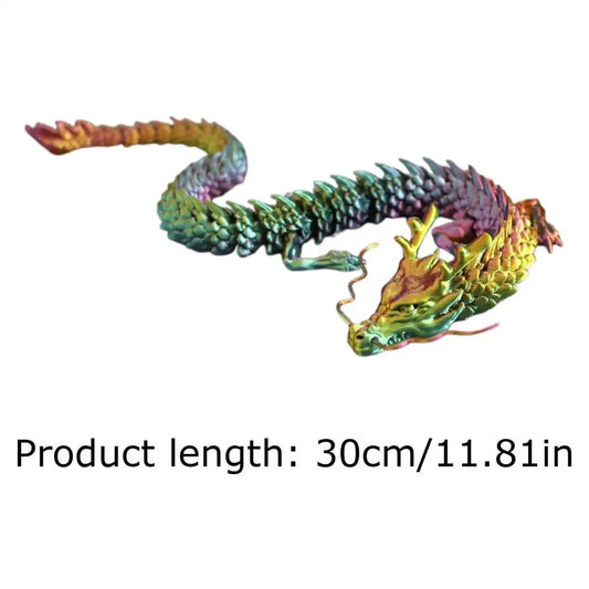 3D Printed Articulated Dragon – Large Flexible Joint Dragon Figurine for Home Decor & Collectors