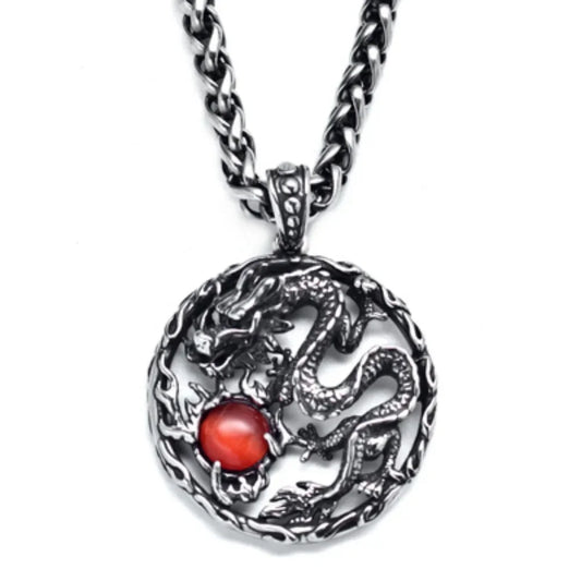 Retro Punk Dragon Play Beads Necklace