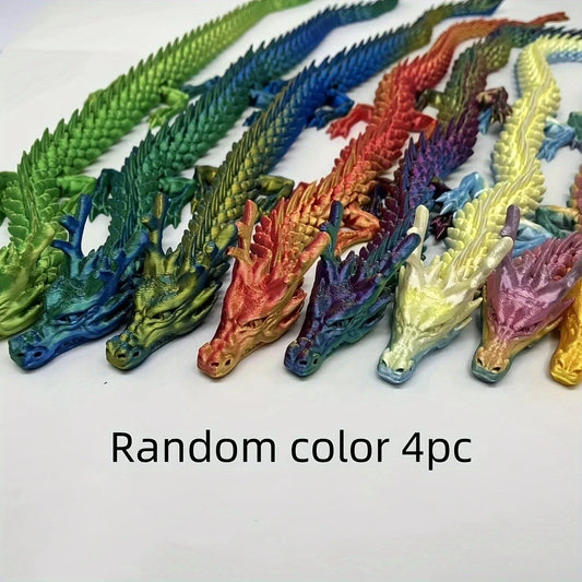 4/12pcs 3D Printed Chinese Dragon Ornaments