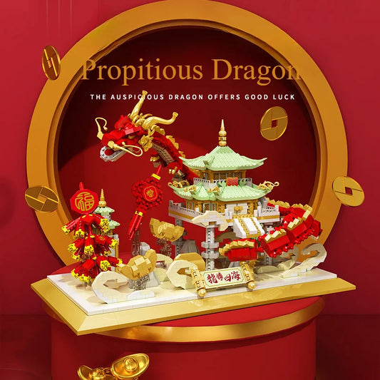 National Tide Auspicious Dragon Building Blocks – Rui Long Teng Tiangong Puzzle Toy for Kids