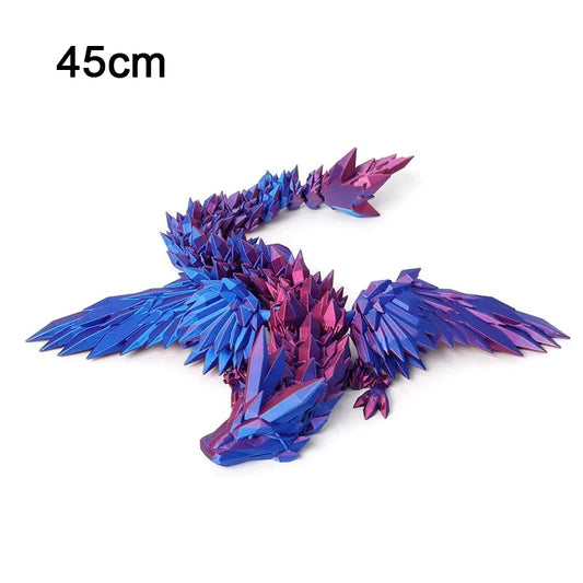 3d Printed Dragon Crystal Flying Dragon Wing Joint Movable Creative Divine Dragon Ornament -20cm/45cm