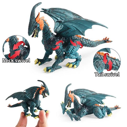 Oenux 4PCS/Set Flying Magic Dragon Figures – Rotatable Monster Dinosaur Animal Toys for Kids & Collectors