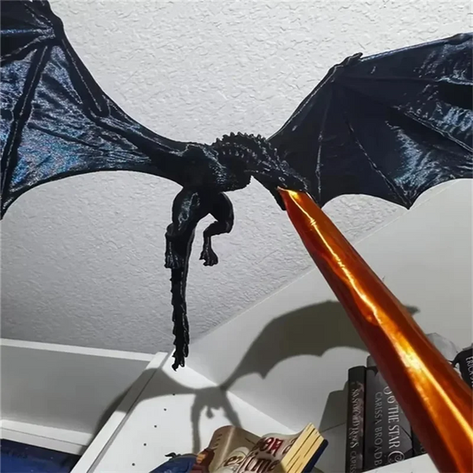 A96K-Dragonflame Book Nook – Fire-Breathing Dragon Bookshelf Ornament, Gothic Fantasy Flying Dragon Sculpture