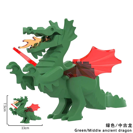 MOC Creative Medieval Dragon Action Figures – Model Building Blocks Bricks Collection DIY Toys for Children