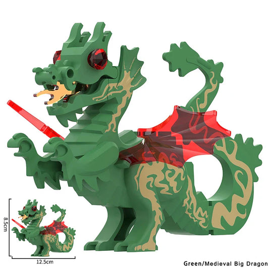 MOC Creative Medieval Dragon Action Figures