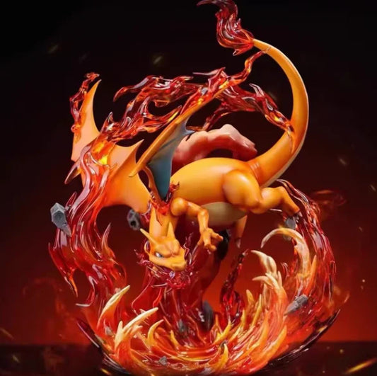 In Stock 20cm Anime Pokémon Fire Dragon Black Dragon Spray Fire – 1/20 Magical Museum Action Cute Statue Model Toy Decoration
