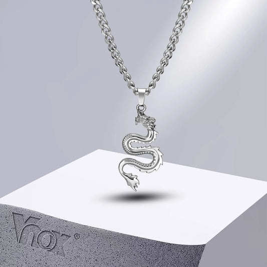 Vnox Men’s Rock Punk Dragon Necklace