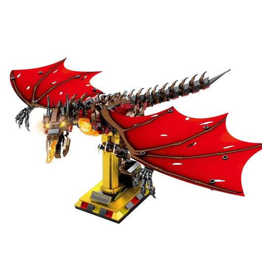 1359PCS Flames Dragon Smaug Building Blocks – Fire Breathing Dragon Model Toy for Kids’ Holiday Gifts