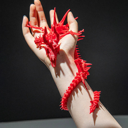 3D Printed Dragon Skeleton Model – Movable Joint Desktop Ornament & Creative Home Decor Toy