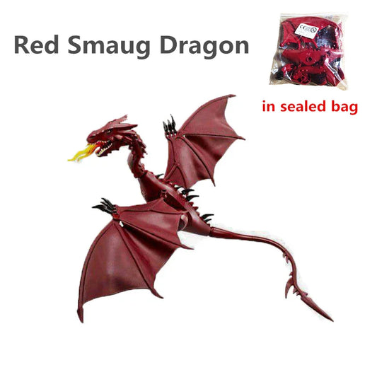 Magic Medieval Series Flying Red Flame Dragon – DIY Building Blocks with Soft Wings | Xmas Gift for Boys