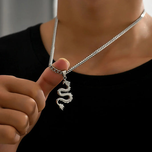 Vnox Men’s Rock Punk Dragon Necklace