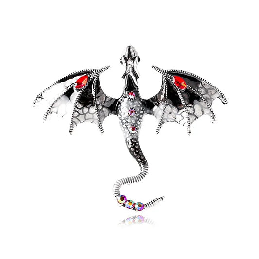 Stylish Cartoon Dragon Enamel Pin with Sparkling Crystal – Wholesale Set Creative Jewelry Lapel Badge Brooch for Gifts