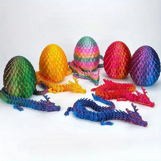 3D Printed Dragon Egg with Fully Articulated Dragon