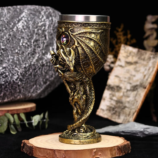 Dragon Wine Glass with Silver Sword