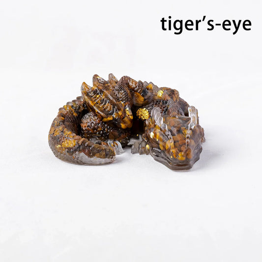 1PC Natural Crystal Stone Wolong Statue – Reiki Dragon Figurine & Feng Shui Amulet for Home & Office Decor