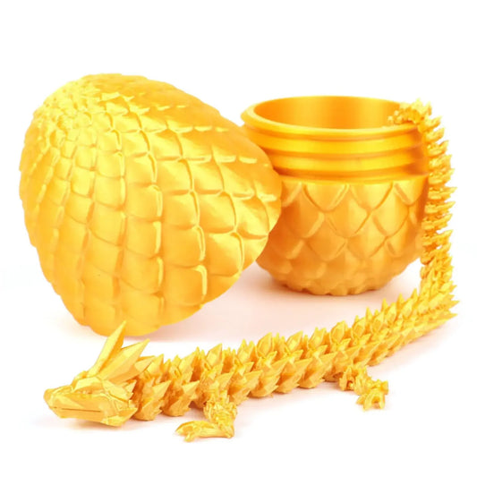 3D Printed Dragon Egg with Articulated Dragon