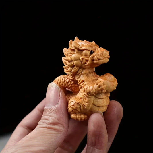 1/2Pcs Creative Lucky Dragon Carving – Desktop Feng Shui Ornament for Home, Office & Car