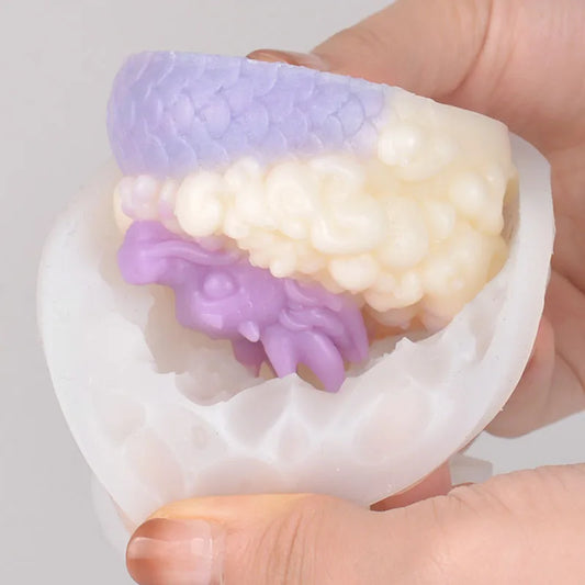 3D Animal Dragon Candle Silicone Mold – DIY Handmade Chinese Dragon Aroma Candle & Resin Mold