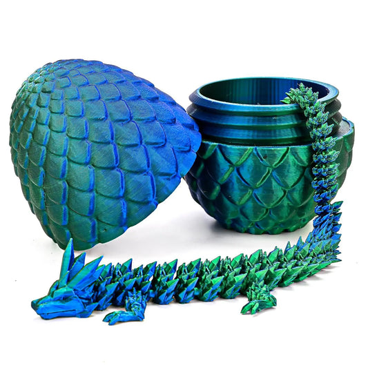 1/2PCS 3D Printed Dragon Egg with Fully Articulated Dragon