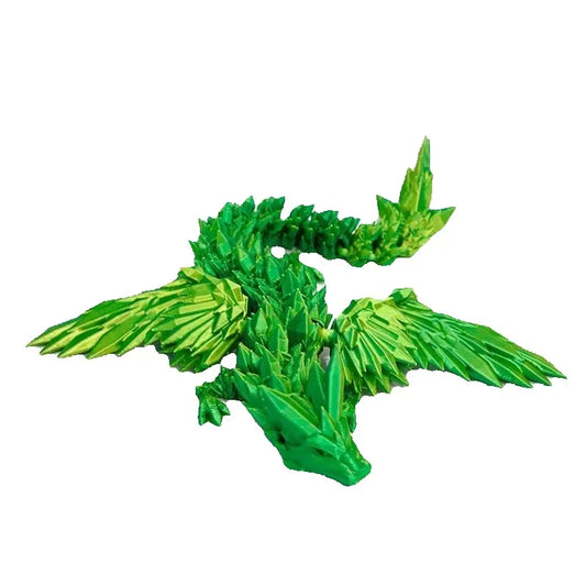 1 PC 3D Printed Crystal Flying Dragon – Winged Joint Movable Divine Dragon Ornament (20cm/45cm)
