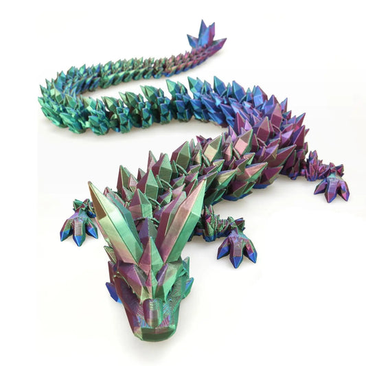 30cm 3D Printed Crystal Dragon – Creative Chinese Dragon Figurine Toy | Fun Home & Office Decor for Kids Ages 6+