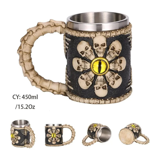 Retro Dragon Resin Stainless Steel Beer Mug