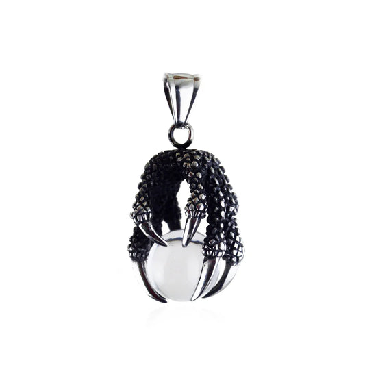 Gothic Men’s Stainless Steel Dragon Claw Pendant Necklace