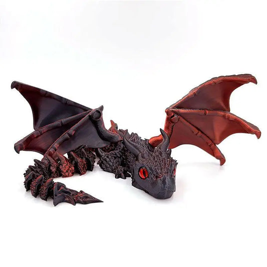 3D Printed Winged Carriage Dragon Figurine with Random Eyes & Art Deco Resin Dragon Sculpture – Tabletop Animal Theme Deco 1PC 2025