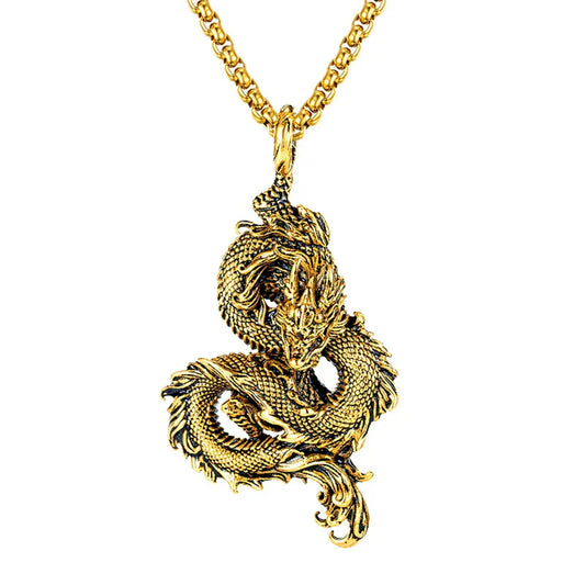 Stainless Steel Domineering Chinese Dragon Pendant