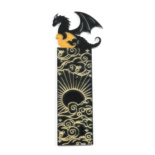 Goth Fourth Wings Dragon Cloud Sun Bookmark
