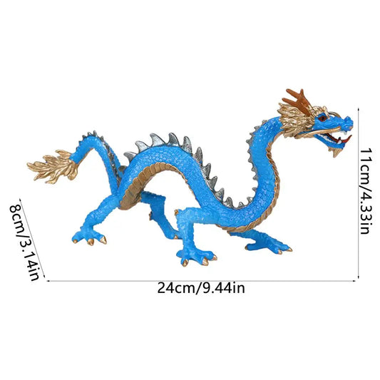 Feng Shui Dragon Statue – Lucky Chinese Dragon Decor, Realistic Table Sculpture for Living Room & Shelf