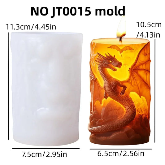 Fire Breathing Dragon Relief Round Sphere Candle Silicone Mold – Flying Dragon Wing Sphere Resin & Gypsum Mold