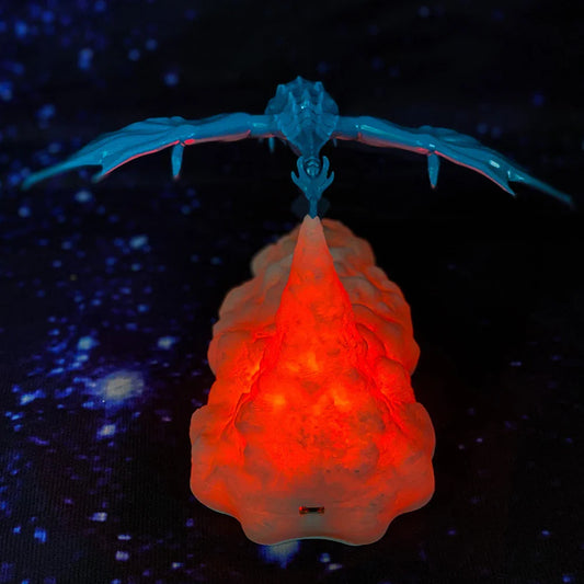 3D Printed Fire/Ice Dragon Night Light – Eye Protection Table Lamp for Kids