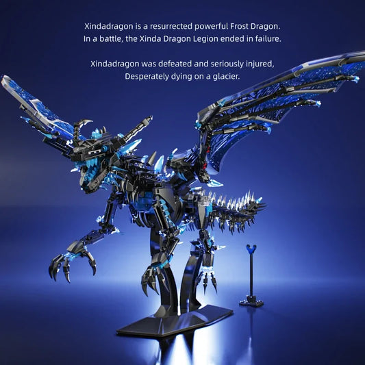 Puzzle Building Blocks Ice Dragon Model – Small Particle Toy Compatible with LEGO