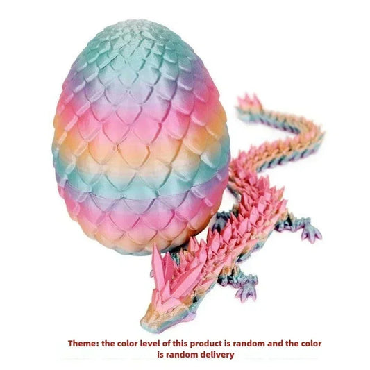 1/2PCS 3D Printed Dragon Egg with Fully Articulated Dragon