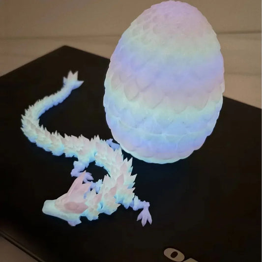3D Printed Dragon Egg with Articulated Dragon