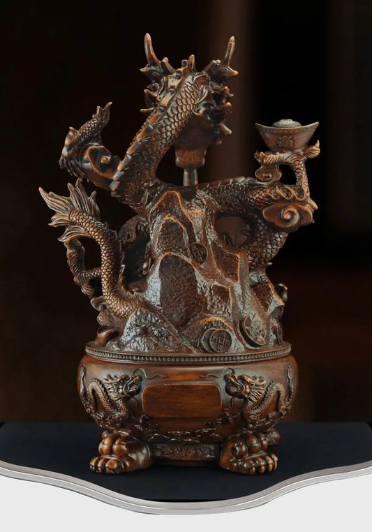 Gathering Wealth Dragon – Inviting Wealth Office Desktop Decoration & Opening Sculpture