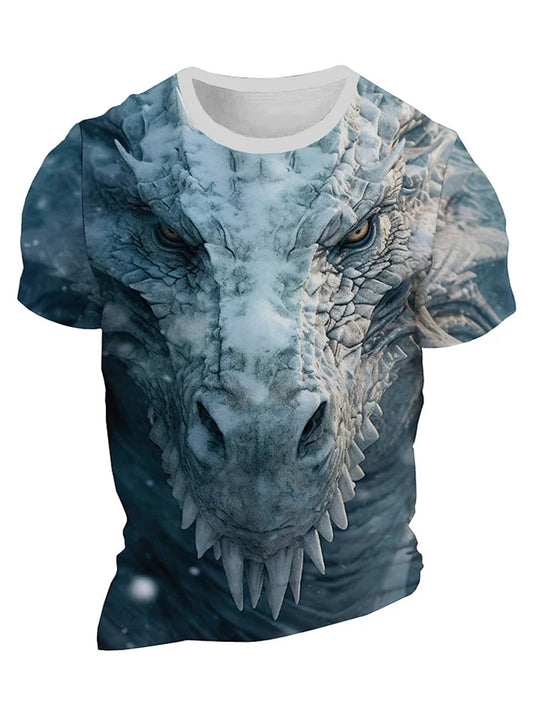 3D Dragon Print Men’s T-Shirt