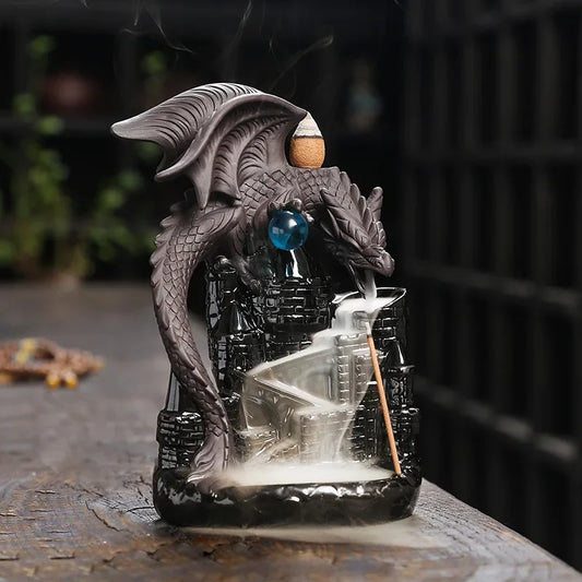 Castle Pterosaur Ceramic Handiwork – Mountain Backflow Incense Burner & Aromatherapy Censer