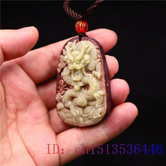 Purple Robe Jade Dragon Pendant Necklace