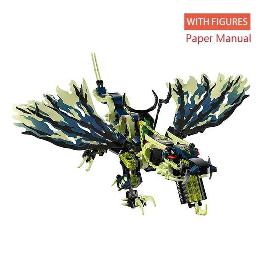 Green Dragon Dark Dragon King Building Blocks – Fantasy Model Toy for Kids
