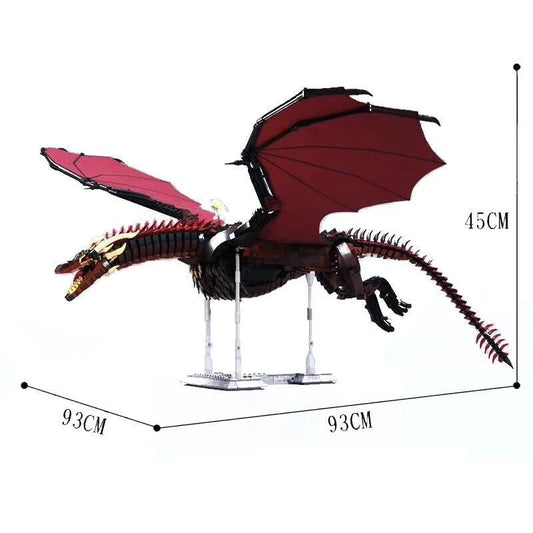 1889PCS Dragon Smaug Building Blocks – Fire-Breathing Dragon Animal Model Toy