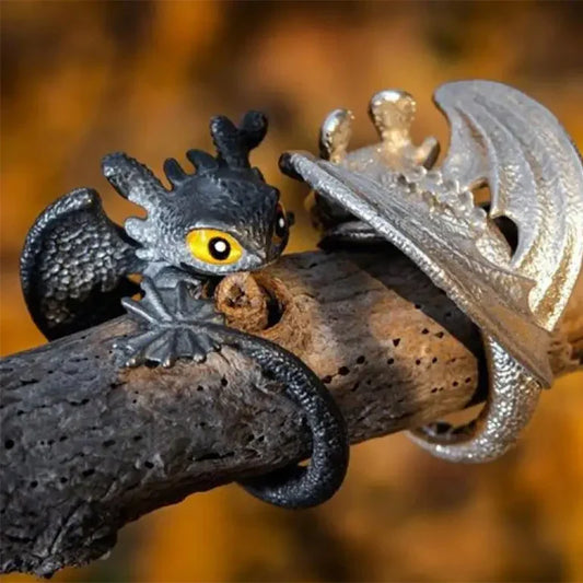 2024 New Gothic Punk Dragon Ring – Retro Animal Adjustable Finger Ring for Men & Women | Magical Cool Jewelry Gift