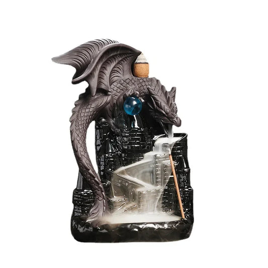 Castle Pterosaur Ceramic Handiwork – Mountain Backflow Incense Burner & Aromatherapy Censer