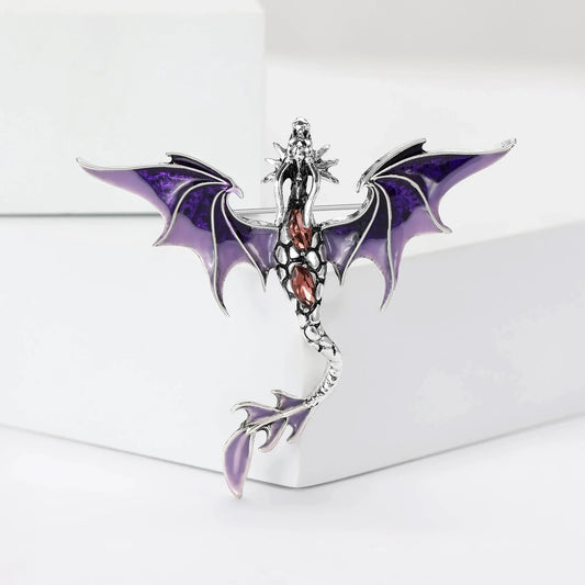 Popular Enamel Dragon Pins – Unisex Rhinestone Flying Dragon Brooch for Clothes & Accessories