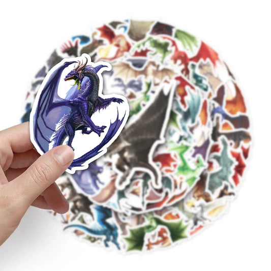 50PCS Dragon Series Cartoon Waterproof Vinyl Stickers