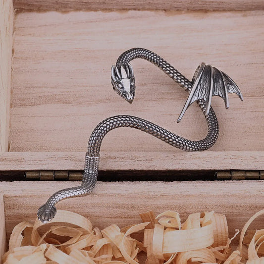 Creative Design Dragon Clip Earring – Women’s Fashion Stainless Steel Non-Piercing Ear Cuff
