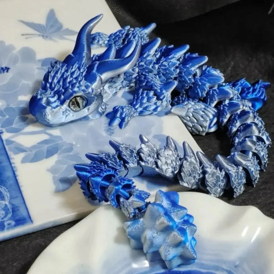 3D Printed Magic Dragon Movable Joint Fidget Toy – Rotatable Articulated Desktop Ornament