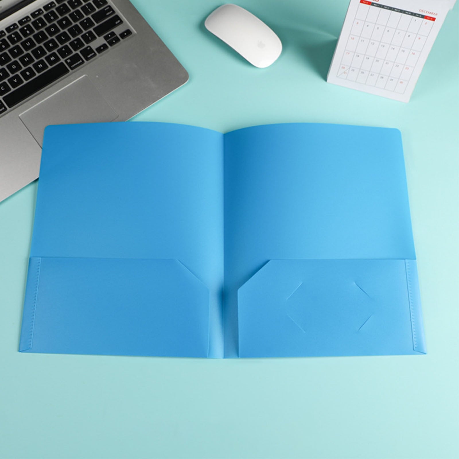 Jioakfa Plastic Folders With Pockets Heavy Duty Pocket Folders Letter Size File Folders For Documents Office School Blue 18.5 * 11.4 In